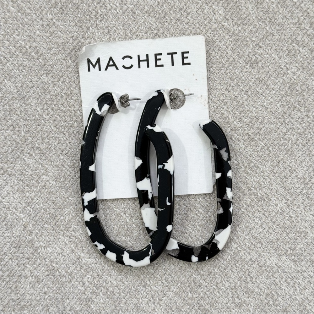 NWT Machete Margot X Hoops in Noir Tortoise